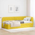 vidaXL Hoek Bed Frame Geel 90 x 200 cm Fluweel, Verzenden, Nieuw