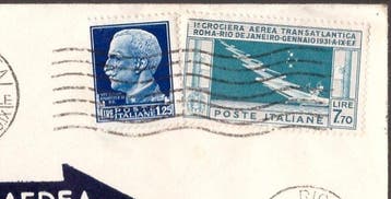 Koninkrijk Italië 1930 - 7,70 lire voor luchtpost op een
