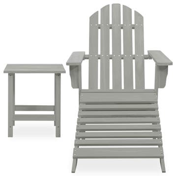 vidaXL Tuinstoel Adirondack voetenbank tafel massief, Tuin en Terras, Verzenden, Nieuw