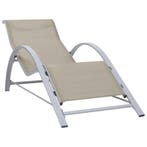 vidaXL Ligbed textileen en aluminium crèmekleurig, Tuin en Terras, Verzenden, Nieuw