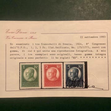 Suède 1924 - Congrès mondial de la poste à Stockholm - MNH -