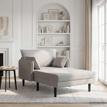 vidaXL Oversized chaise longue Lichtgrijs Bouclé, Verzenden