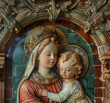 CREATIVE_HUB - ANDALUSIAN TILES MADONNA & CHILD #5