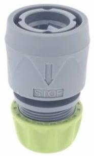 Watersnelkoppeling + waterstop 1/2 - 5/8 direct op slang, Nieuw