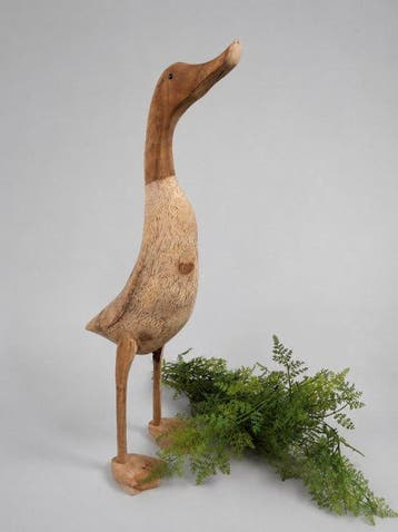 Beeld, 1 handmade wooden duck 60 cm high - 60 cm - Hout