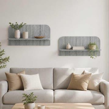 vidaXL Wandplank 2 st Grijs Sonoma 80,5 x 13,5 x 37,5 cm, Verzenden, Nieuw