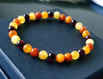 Amber Vintage Baltisch Amber Armband - Ronde Amber Kralen -