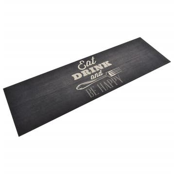 vidaXL Keukenmat wasbaar keukenprint 60x180 cm fluweel zwart, Verzenden