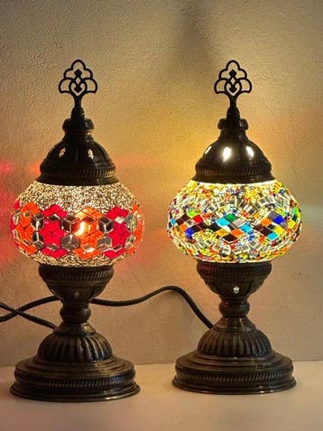 Handgemaakte Mozaiek Lampen - Lampe (2) - Métal, mosaïque,