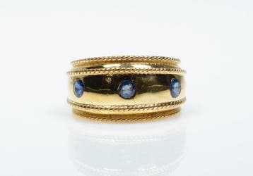 Zonder minimumprijs - Ring - 925 zilver - 0,50 ct saffier, Nieuw