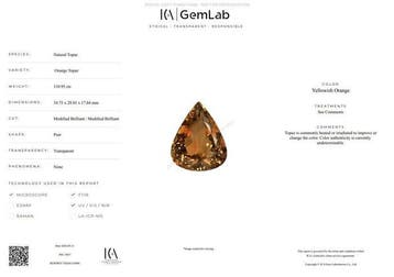 1 pcs Orange, Jaune Topaze - 110.95 ct - International, Nieuw