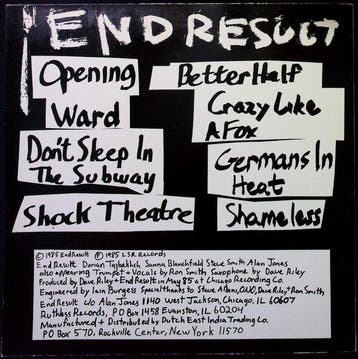 End Result - Ward EP (USA 1985 test-pressing mini-LP) - LP, Cd's en Dvd's, Nieuw in verpakking