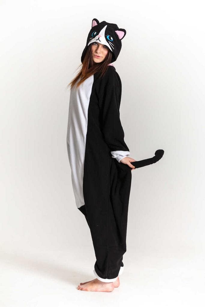 KIMU® Onesie Zwarte Kat Pak XL-XXL Poezenpak Kostuum Zwart P, Kleding | Heren, Carnavalskleding en Feestkleding, Nieuw, Ophalen of Verzenden