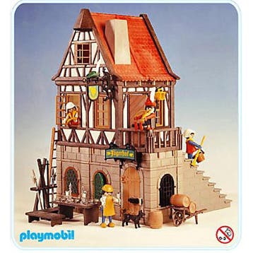 Playmobil 3448 A Middeleeuwen Rasthaus Zur Krone/Jägerho.., Hobby en Vrije tijd, Ophalen of Verzenden, Gebruikt