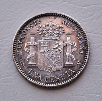 Spanje. Alfonso XIII. 1 Peseta 1904 SMV (Zonder, Postzegels en Munten