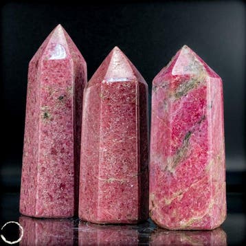 Ensemble dobélisques en rhodonite naturelle – Pointes de