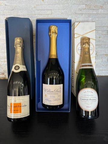 Deutz, Veuve Clicquot, Taittinger - Champagne - 3 Bouteilles