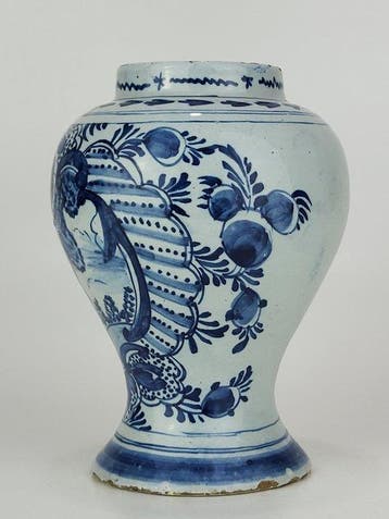 Vaas - Aardewerk - Antieke Delftsblauwe vaas