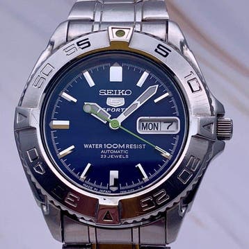 Seiko - 5 Sports - Zonder minimumprijs - Blue Dial -