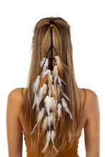 Hoofdband Veren Wit Beige Bruin Ibiza Hippie Indiaan Haarban, Ophalen of Verzenden, Nieuw