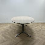 ovale vergadertafel 260x130 cm, midden eiken - grijs, Gebruikt, Bureau