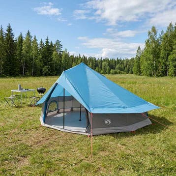 vidaXL Tipi Tent 20-persoons Blauw Polyester en Staal, Verzenden