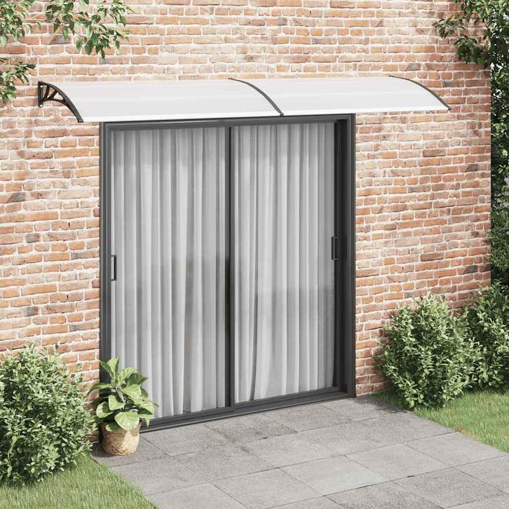 vidaXL Deurluifel 300x75 cm PC zwart en transparant, Jardin & Terrasse, Protection solaire, Envoi