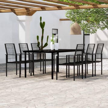 vidaXL 7-delige Tuinset zwart, Verzenden, Tuinset