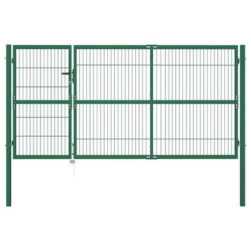 vidaXL Tuinhek met palen 350x140 cm staal groen, Verzenden