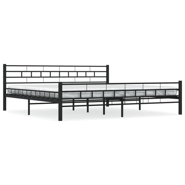 Stalen Bedframe 200x200 | Tweede kansje | OP = OP, Huis en Inrichting, Slaapkamer | Bedden, Overige maten, 200 cm, Zwart, Zo goed als nieuw