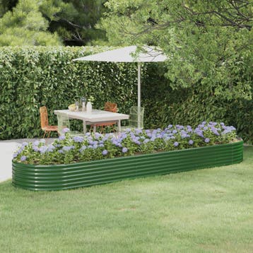 vidaXL Plantenbak 396x100x36 cm gegalvaniseerd staal groen, Verzenden, Nieuw
