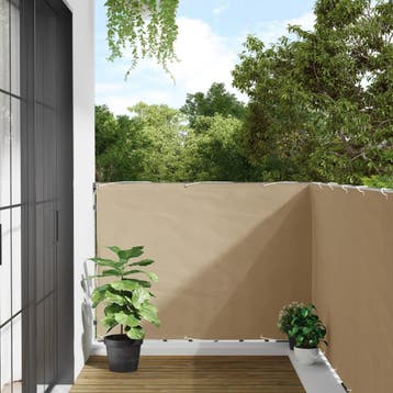 vidaXL Balkonscherm 120x600 cm oxford stof beige, Verzenden