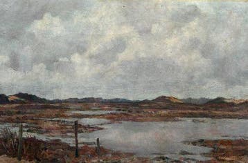 Alphonse Allaerts (1875- ?) - Paysage de Marécages (vendu, Antiek en Kunst