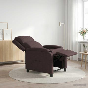 vidaXL Massage Relaxstoel Donkerbruin Stof, Verzenden, Nieuw
