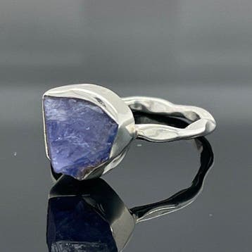 Argent - Bague - tanzanite naturelle