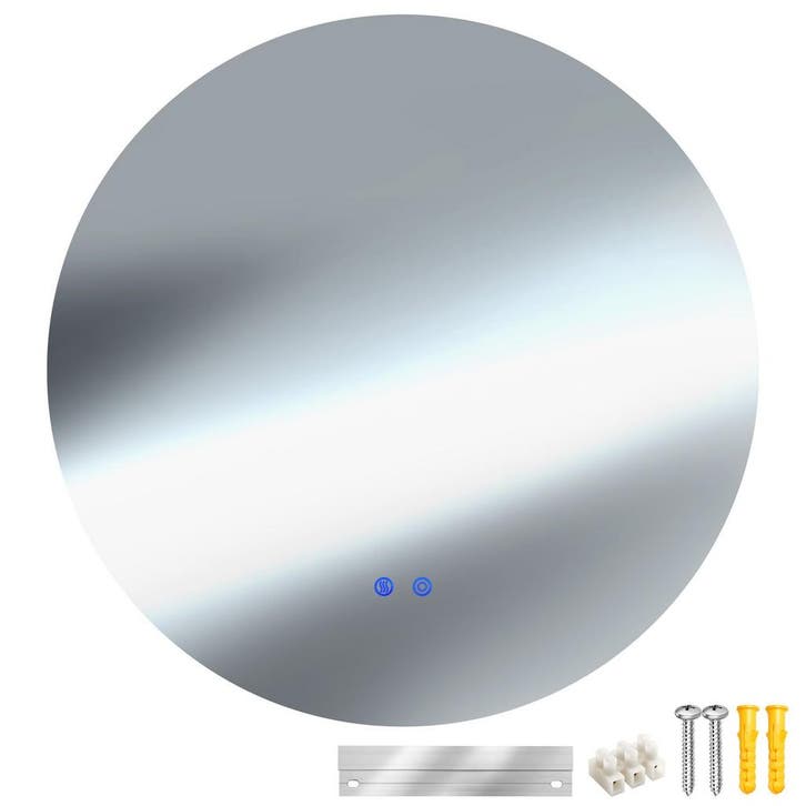 tectake LED-badkamerspiegel Aurora, dimbaar, met 3 lichtkleu, Huis en Inrichting, Woonaccessoires | Spiegels, Verzenden
