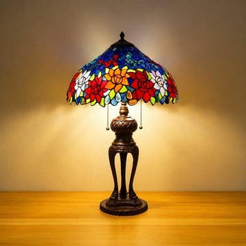 Tafellamp - Tiffany-stijl lamp - Glas-in-lood