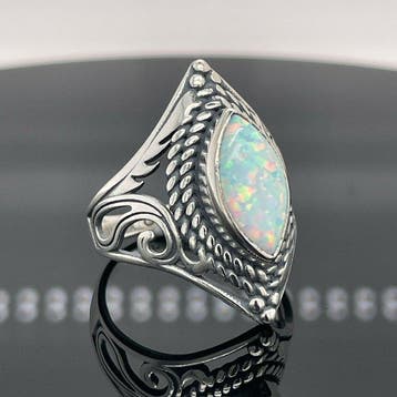 Zilver - Ring - opaal