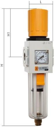 Filtre-régulateur G3/8 1900l/min 0.5-9.0bar/7-130psi, Verzenden, Nieuw
