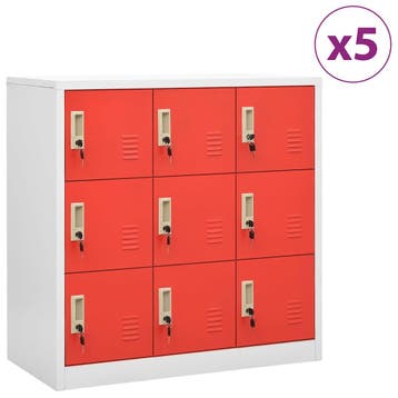vidaXL Lockerkasten 5 st 90x45x92,5 cm staal lichtgrijs en, Verzenden