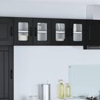 vidaXL Wandglas Kasten 2 pcs Zwart 60 x 31 x 40 cm Bewerkt, Verzenden, Nieuw