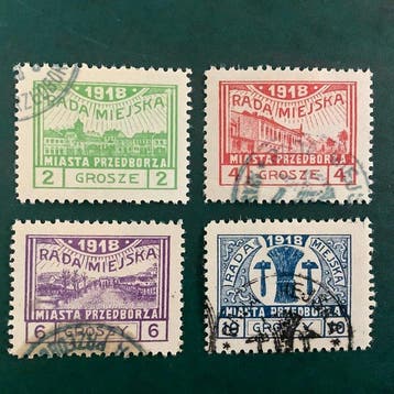 Polen 1918 - Lokale emissie voor Przedborz - Michel 7A/10A