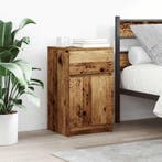 vidaXL Nachtkastje 39x35x65 cm bewerkt hout oud houtkleurig, Verzenden