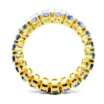 Bague - 14 carats Or jaune - 4.65ct. tw. Tanzanite