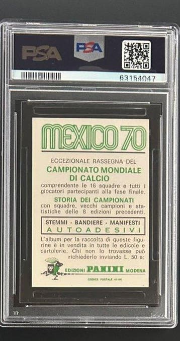 1970 Panini Panini Mexico 70 dos vert Eusébio Carte gradée -