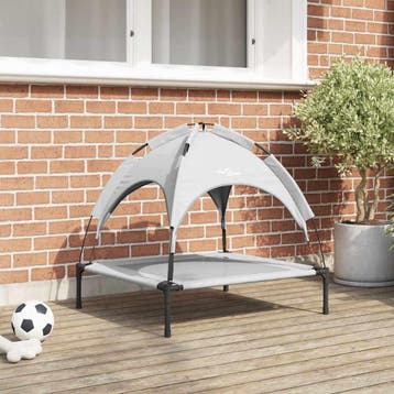 vidaXL Hondenbed 71 x 64 x 71 cm Staal Zilvergrijs, Verzenden, Nieuw