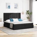 vidaXL Bed met LED-stripverlichting met opslag Zwart 180 x, Huis en Inrichting, Slaapkamer | Bedden, Verzenden, Nieuw