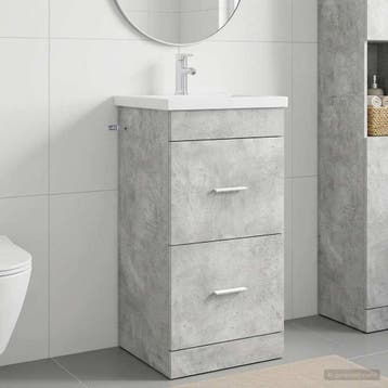 vidaXL Badkamer Vanity met Wastafel Betongrijs 42 x 40 x, Verzenden, Nieuw