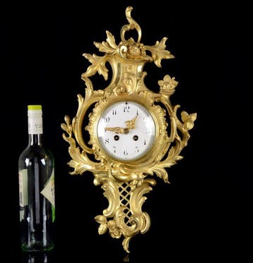 Horloge cartel - Japy Freres Style Rococo Laiton ou bronze -, Antiek en Kunst, Antiek | Klokken