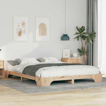 vidaXL Bedframe Bruin 160 x 220 cm Massief grenenhout, Huis en Inrichting, Slaapkamer | Bedden, Verzenden, Nieuw